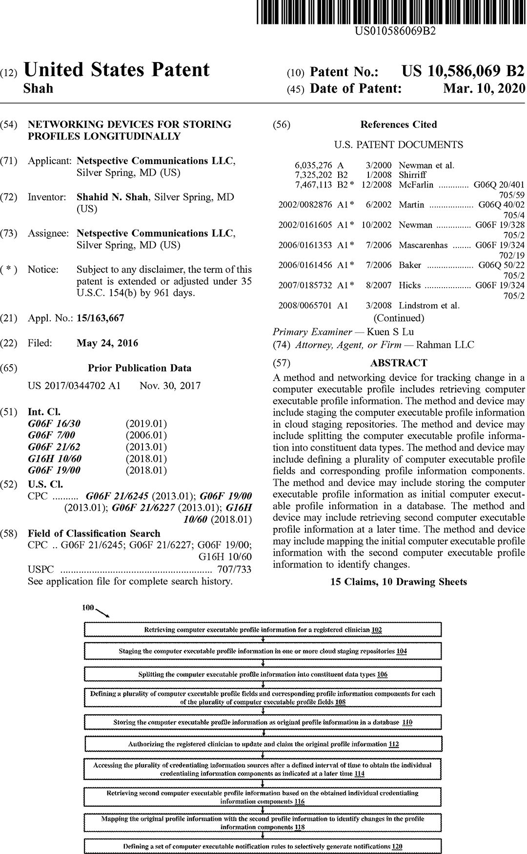 Networking devices for storing profiles longitudinally