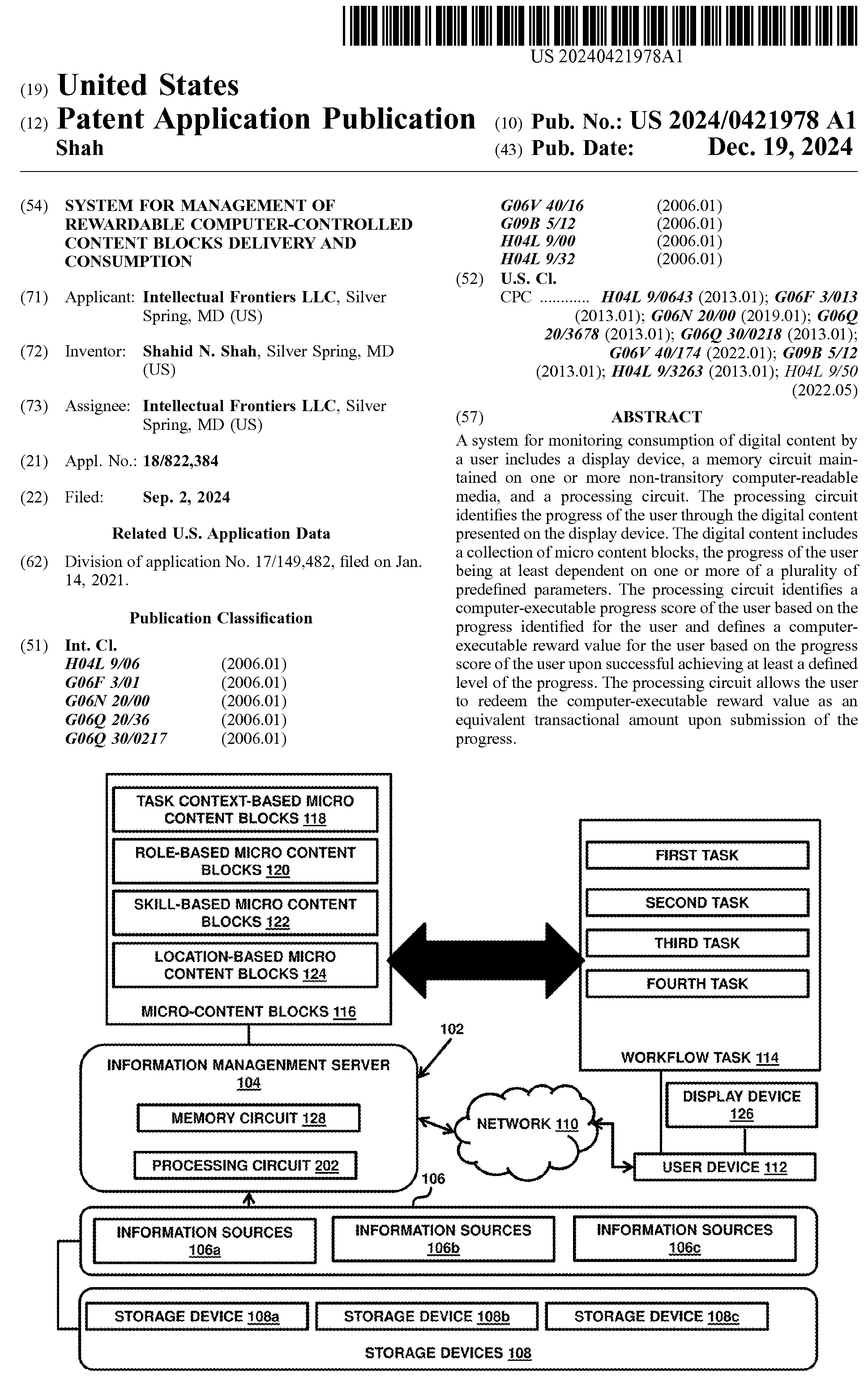 rewardable digital content engagement system patent